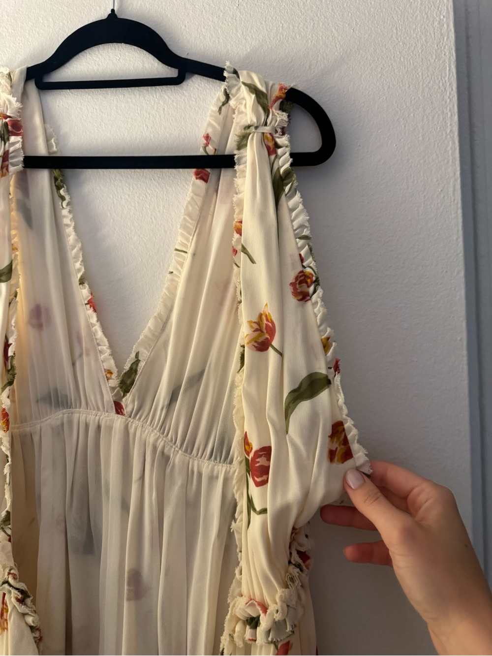 Reformation Cream Floral Tulip Maxi Dress - Picture 8 of 8